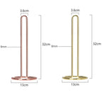 Kitchen Roll Paper Towel Rack Bathroom Stainless Steel Standing Paper Holder Rose Gold Nakins Rack Kitchen Organizer Accessories