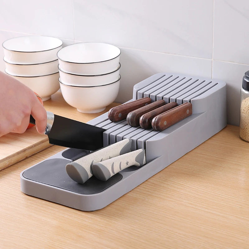 Kitchen Multi-purpose Cutlery Storage Tray Knife Holder Fork Spoon Classification Organizer Drawer Categorized Storage Boxes