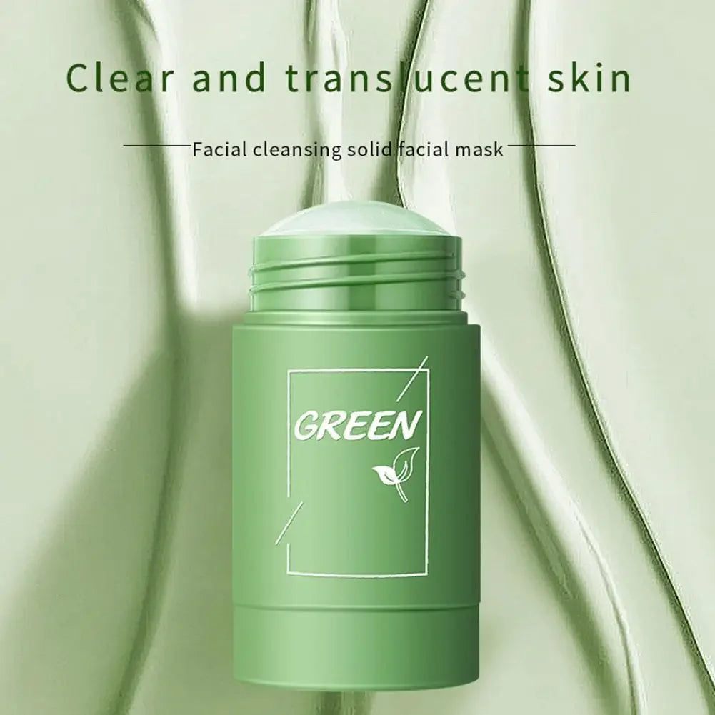 Green Tea & Eggplant Solid Mud Mask - Deep Cleansing, Oil Control, Pore Shrinking & Blackhead Remover | AlluCanFind