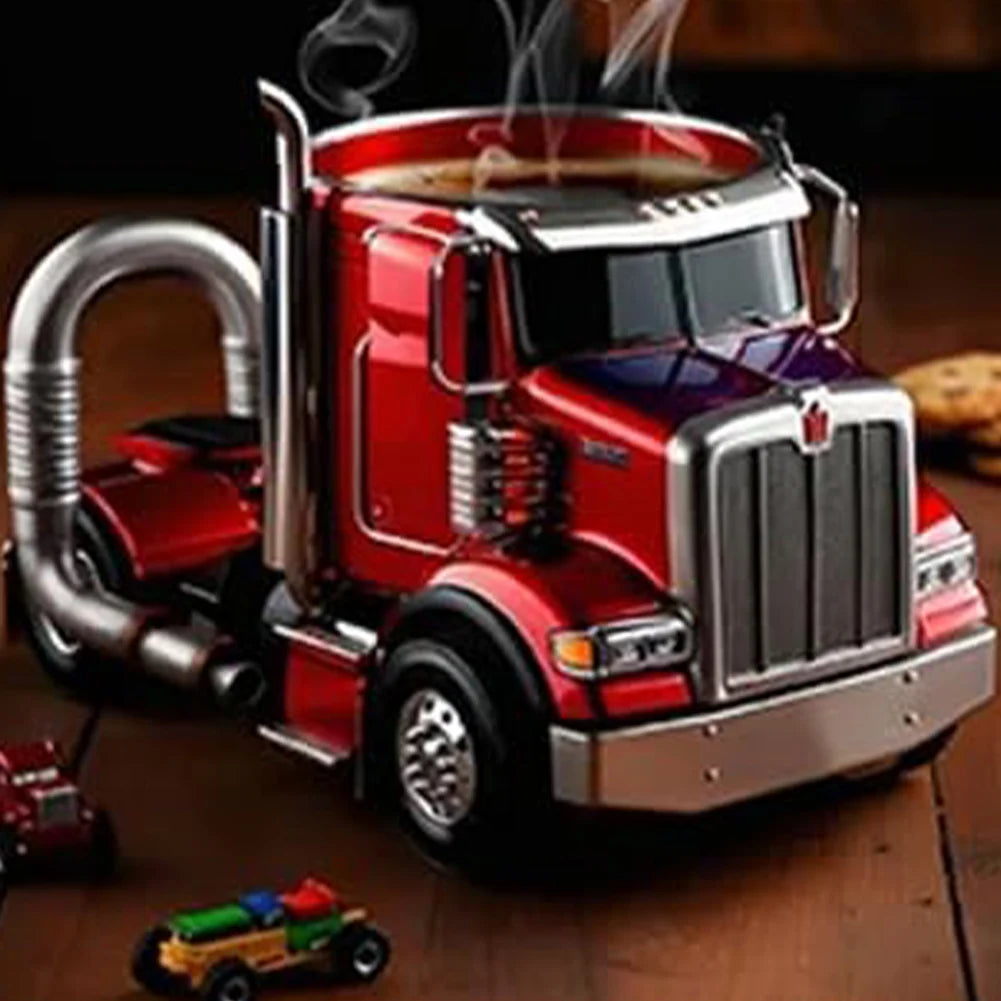 Durable Truck Coffee Mug 11 Ounces Handcrafted Coffee Cup Semi-trailer Shaped Semi Truck Semi-Truck Coffee Mugs Men Coffee Cup