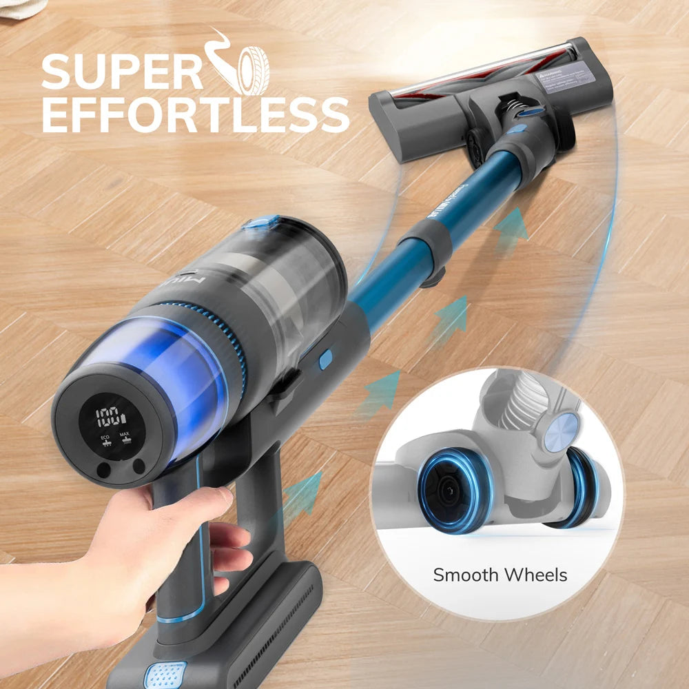 Cordless Vacuum Cleaner with Brushless Motor Efficient  Cleaning with Upgrade Anti -Tangle Roller Brush for Home and Pet Hair