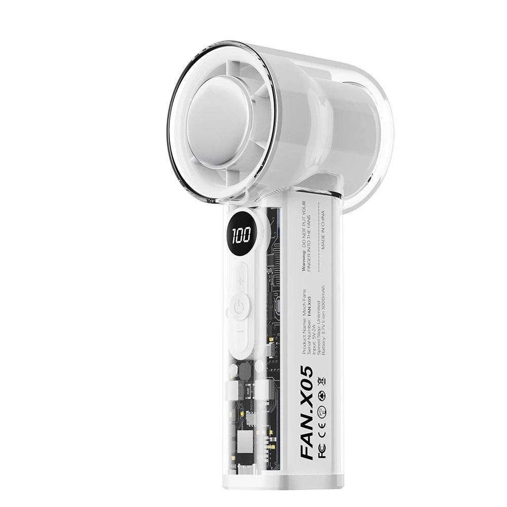New Mini Neck Fan 100 Speed AI Cooling, 2000mAh Battery, Handheld & De