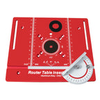 Upgraded New C8 Aluminum Alloy Electric Wood Milling Flip Plate Set, Metric & Inch Milling Table Insertion Plate 360° Marking
