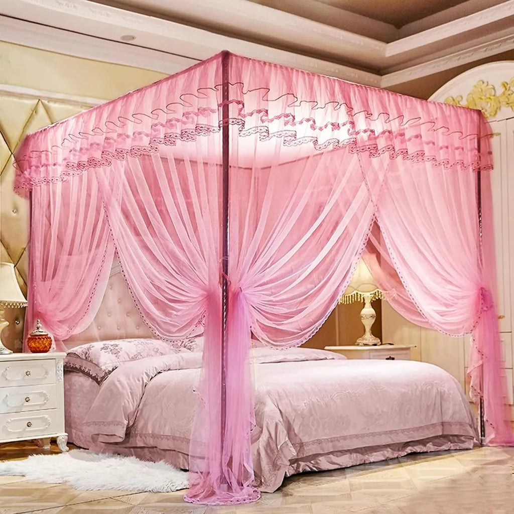 Twin Size Canopy Bed Frame,Stainless Steel Bed Canopy Frame Attachment,Frame Poles For Metal Bed Or Wood Bed Mosquito Net Or