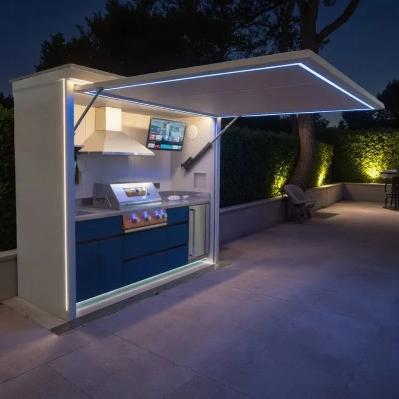 Stainless Steel Outdoor Kitchen Cabinet Modern for BBQ Shed with Pool House Furniture Outdoor Living Area Custom
