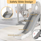 5 in 1 Toddler Slide and Swing Set, Kid Slide for Toddlers Age 1-3, Bus Themed Baby Slide with Basketball Hoop