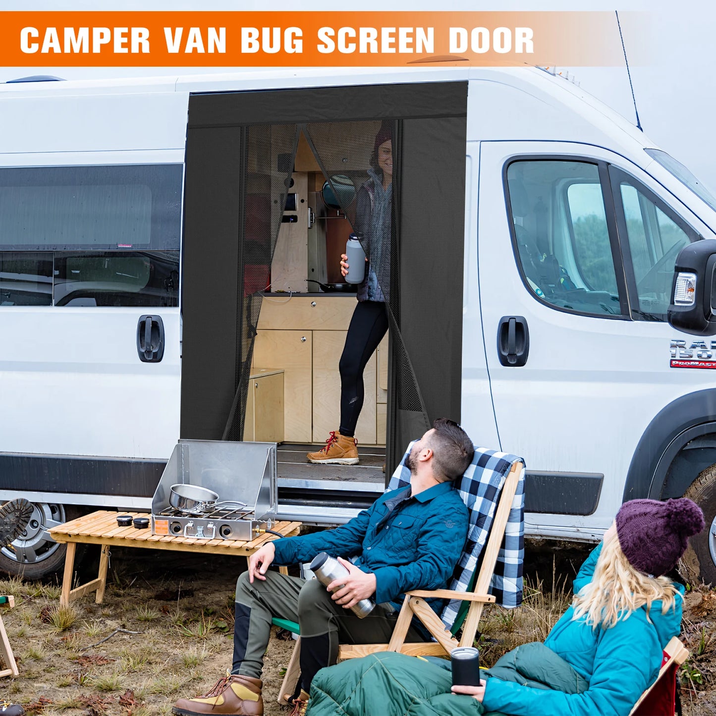 Magnetic Screen Door, Mosquito Net for VW T5 T6 Sliding Door Fly Screen Insect Protection and Sun Protection Side Door Shade Net