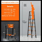 Thickened carbon steel telescopic ladder Multifunctional herringbone ladder Bamboo ladder Lifting  folding engineering staircase