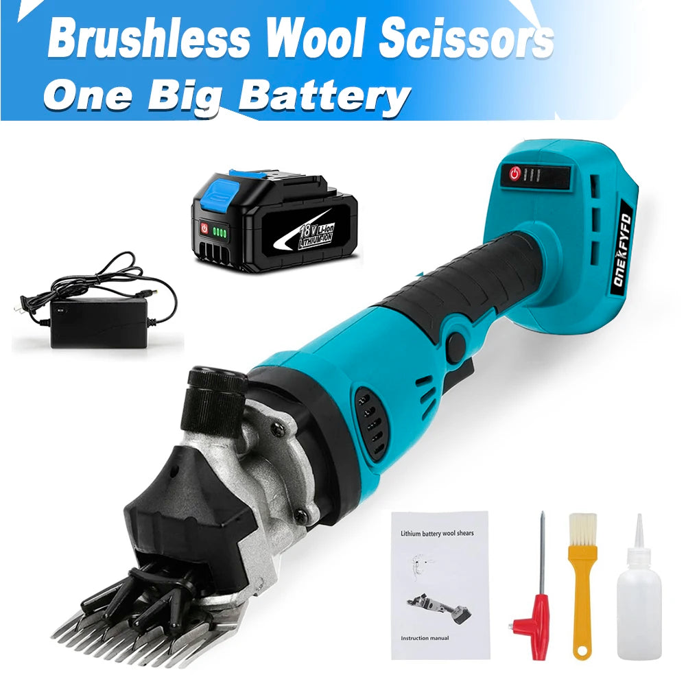 Electric Brushless Sheep Shears 13 Teeth Electric Scissor Cordless Wool Shears Sheep Shearing for Makita 18V Battery
