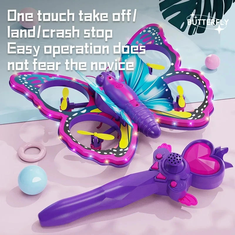 V40 Glitter Butterfly RC Plane 2.4G Remote Control EPP Foam With LED Indoor And Outdoor Simple Flying Toy Aircraft Gifts