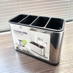 1pc KitchenD Utensil Organizer Rack, Multi-Functional Drainer for Spoons, Knives, Forks & Spatulas, Home Storage Shelf, Utensil