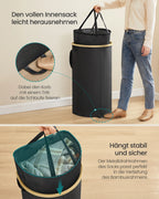 SONGMICS laundry basket Laundry Collector 90 Litre Laundry Ton with Lid Removable Laundry Bag Bedroom