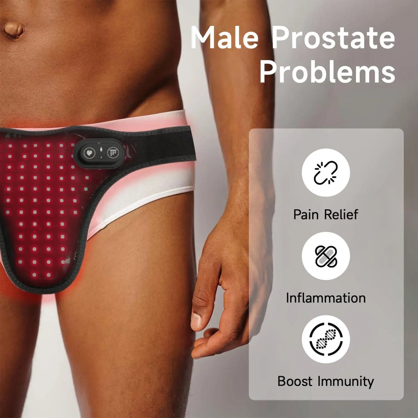 Red Light Therapy for Male Wellness,Rechargeable Wireless 660&850nm Near Infrared Light Therapy Pad for Prostate Therapy for Men