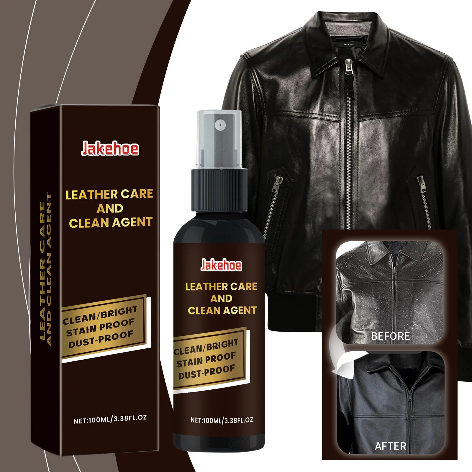 100/200ml Leather Jacket Cleaner & Conditioner - Professional Grade for Jackets, Sofas & Bags - Stain Remover, Restores Color