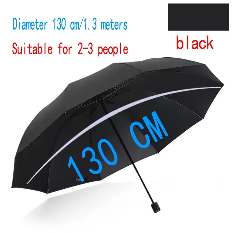 Super Large 51-inch Folding Umbrella | Windproof Business & Travel Sun Rain Umbrella