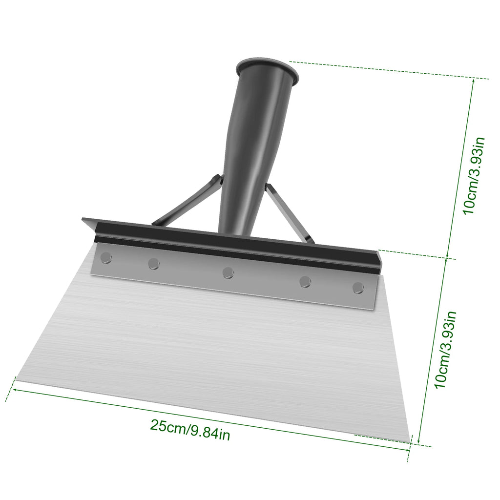 Multi-Use Cleaning Shovel Head 9.8inch Garden Pig Farm Pigeon Chicken Coop Manure Shovel Stainless Steel Weeding Hand Shovel