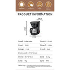 Electric Drip Coffee Maker, Compact Coffee Maker with Reusable Filter, Hot Plate and Coffee Pot