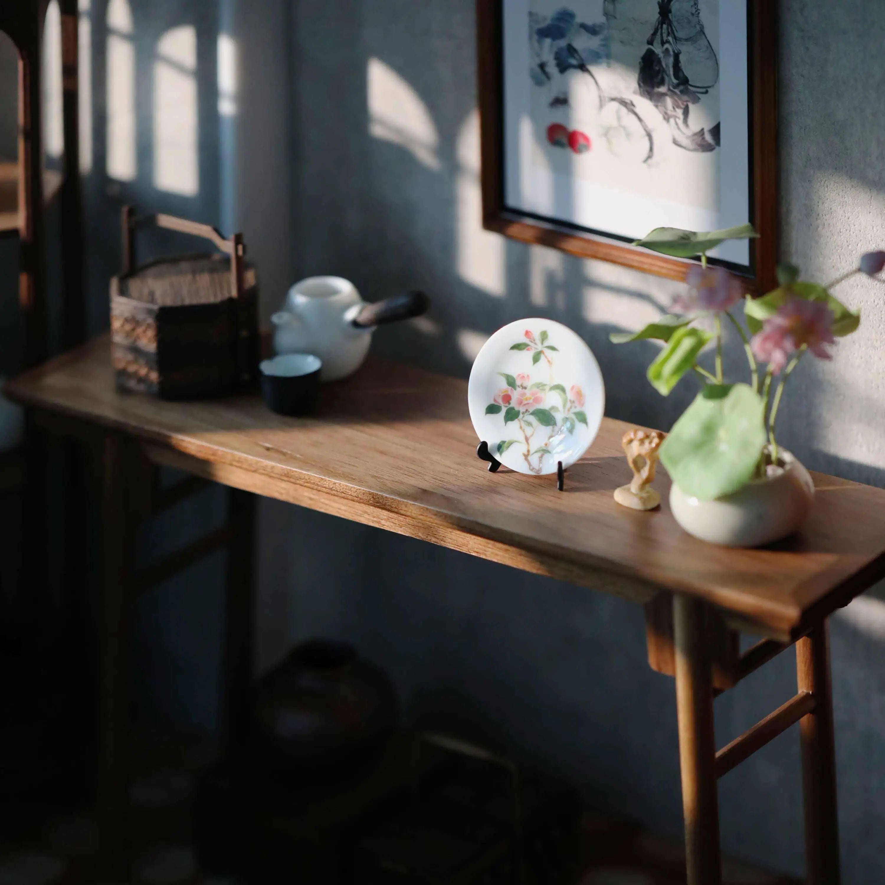 1/6  Dollhouse Living Room Kitchen Accessories   Chinese side table/tea room side table