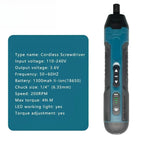 Rechargeable Cordless Electric Screwdriver Mini Drill Power Tools Set Multifuncntion Power Drill Kits Set Household Maintenance