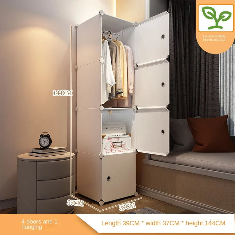 Home Bedroom Furniture Simple Wardrobe Clothes Cabinets Dressers Cube Storage Locker Baby Closet Plastic Collapsible Dustproof