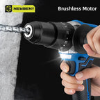 NEWBENY 500Nm 13MM Brushless Electric Drill 20+3 Torque Cordless Electric Screwdriver Power Tools For Makita 18V Battery Pin