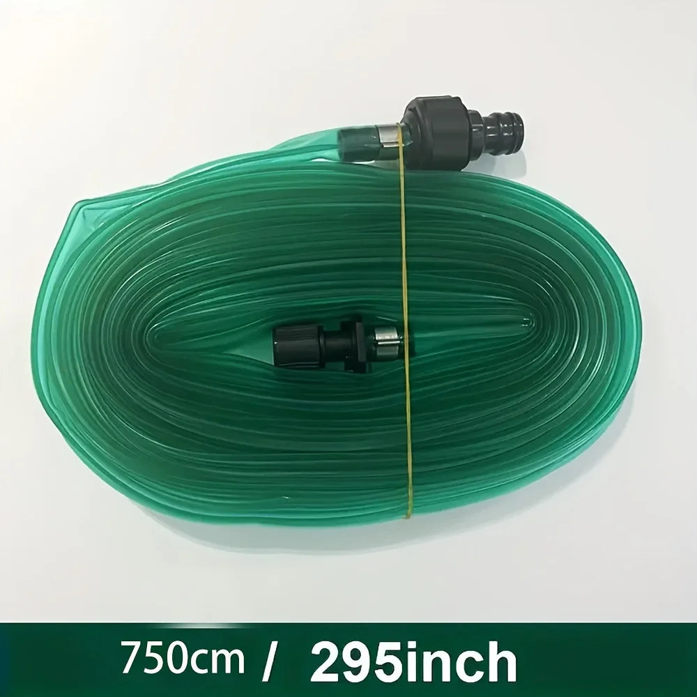 1 set of sprinkler heads and soaking hoses. The ground soaking drip hose is very suitable for gardens and vegetable gardens