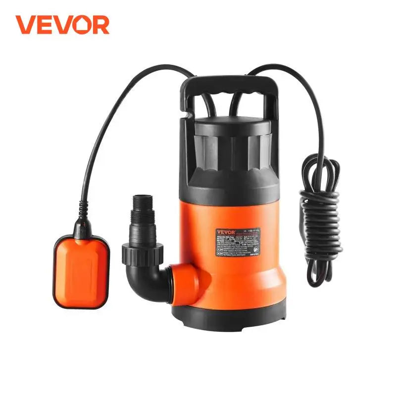 VEVOR Utility Pump 1HP 4000GPH High Flow 31ft Head Sump Pump Submersible Water Pump with 10ft Long Power Cord for Draining Water