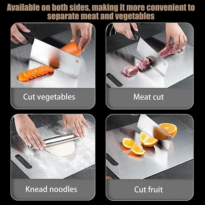 Kitchen-specific cutting board, 316 stainless steel double-sided panel, kitchen accessory tools, food-grade meat cutting board