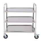 3 Floors Stainless Steel Serving Trolley Transport Cart  Kitchen Roller