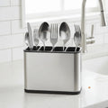 Stainless Steel Kitchen Cutlery Organizer Drainable Rust Proof Chopstick Shelf Box Compartment Large Capacity Spoon Storage Rack