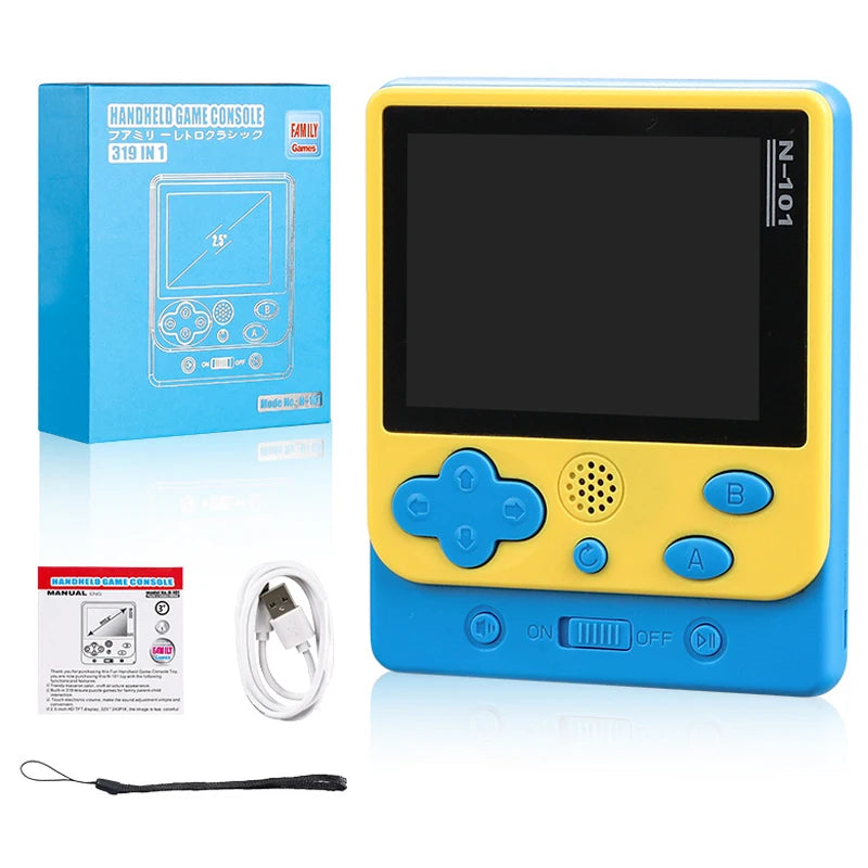 N101 Mini Retro Handheld Game Consolas Video Game Console 2.5 Inch Screen Portable Pocket Video Player Built-in 319 Classic Game