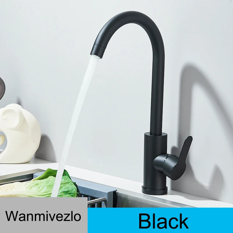 Kitchen Faucet Deck Sinks Faucet High Arch 360 Degree Swivel Cold Hot Mixer Water Tap