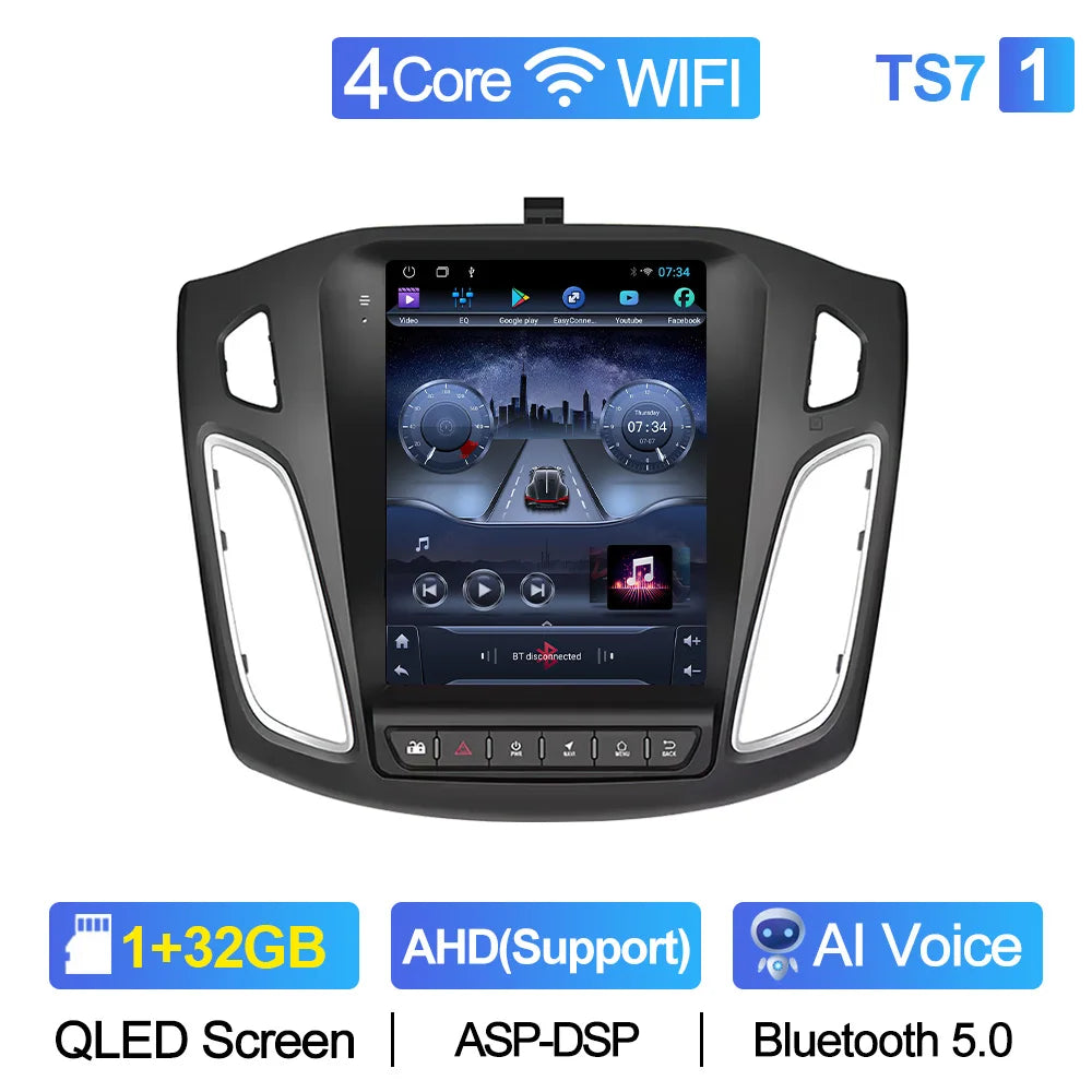 CAIXI GX9 Car Radio Multimedia Player for Ford Focus 3 Mk 3 2011 - 2019 Android 12 2din Carplay Auto Stereo GPS Vertical Tesla