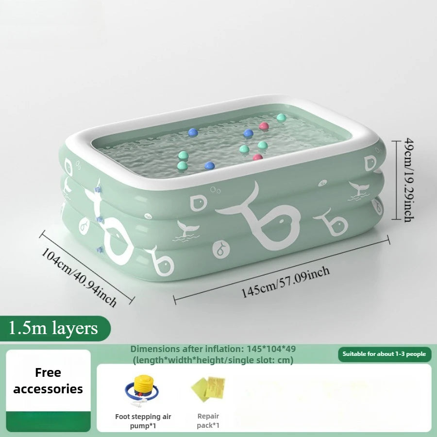 Summer family outdoor thickened inflatable swimming pool, float boat with sunshade, slide, family oversized water toys