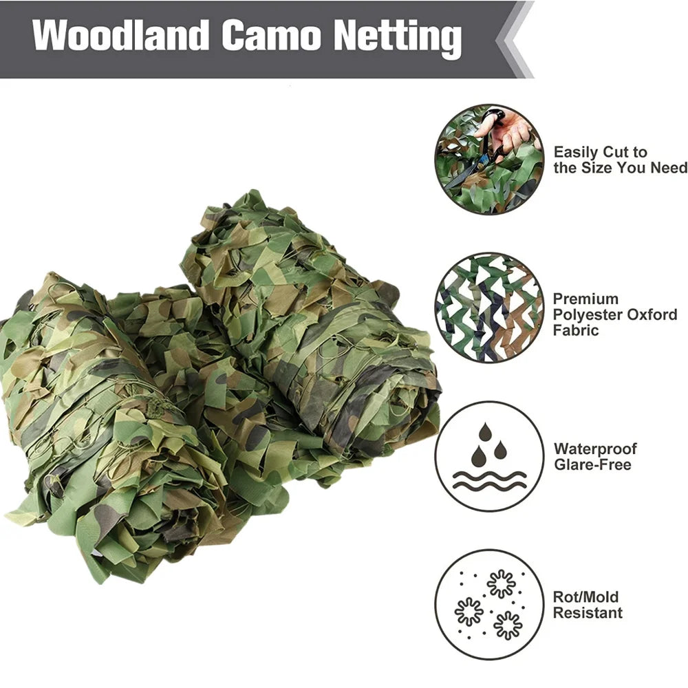 Bulk Roll Sunshade Camouflage Mesh Nets Shade Sails for Hunting Camping Shooting Military Theme Party Decorations