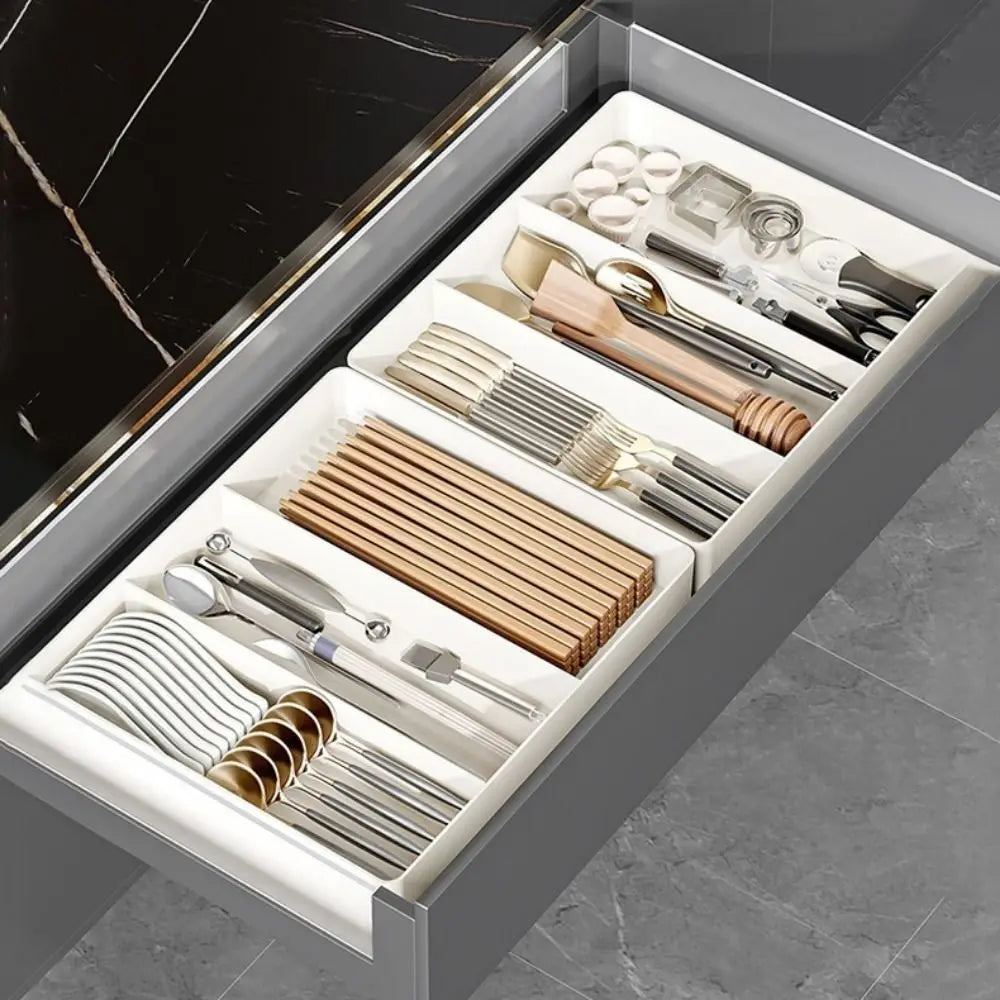 Scalable Cabinet Storage Drawer Compartment Storage Box Stationery Container PET Plastic Decoration Hidden Drawer Kitchen