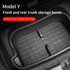 Front & Rear Trunk Storage Box For Tesla Model Y 2024 Double-Deck Luggage Frunk Organizer Box Dustproof Cargo Multi-functional