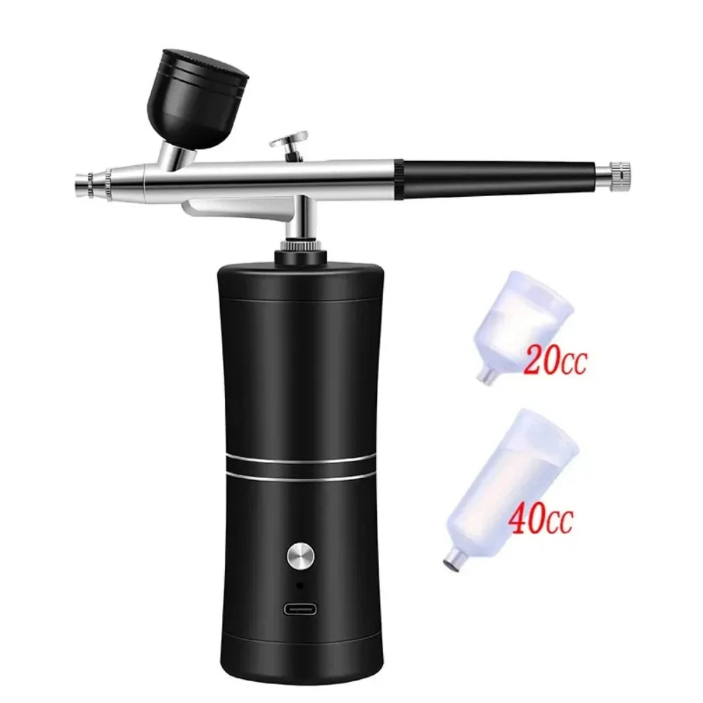 Airbrush Nail With Compressor Portable Air Brush Nails Compressor For Nail Art Paint Model Painting Crafts Wireless Spray Gun