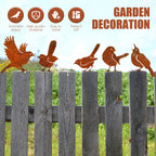 1/5Pcs Rusty Metal Birds Rusty Running Squirrel Decor Metal Art Set Outdoor Garden Animal Silhouette Creative Wrought Iron Decor
