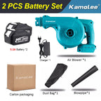 Kamolee Household Electric Leaf Blower 2 in 1 Vacuum Cleaner for Blowing Dust Computer Dust Cleaning Blower 18V-21V Power Tools