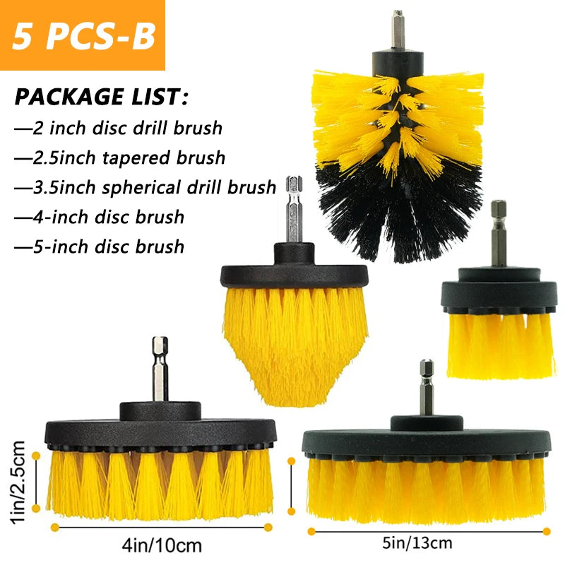 Electric Scrubber Grill Brush Kit 2/3.5/4'' Power Cleaning Brush for Car Bathroom Floor, Tub Shower Grout Nylon Attachments