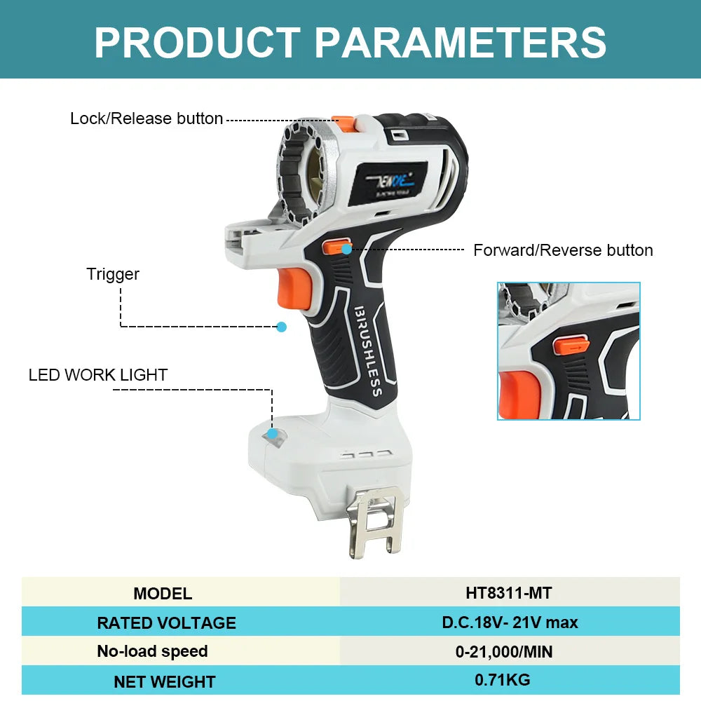 Compatible MAKITA 18V Brushless Jig saw & drill screwdriver Reciprocating/circular saw chainsaw oscillatingtool sander Combo kit