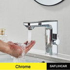 White Smart Dual Sensor Basin Faucet - Hot/Cold Deck Mount