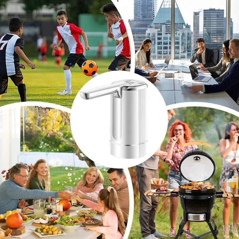 Foldable bottled water pump Rechargeable Multifunctional Drinking Water Pump Button Control Portable Electric Water Dispenser