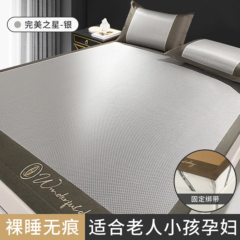 Ice silk mat summer rattan mat summer bed hat style mat sheets dual-use washable straw mat baby bamboo mat