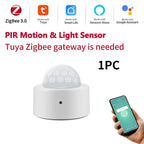 Tuya Zigbee PIR Motion Sensor & Light Detector Infrared Smart Sensor Wireless Home Alarm System Works with Alexa Smart Life App