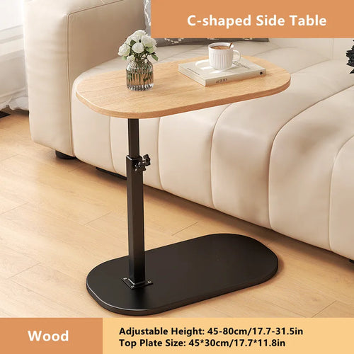 C-shaped Side Table, Small Coffee Table, Height Adjustable Side Table
