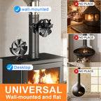 6 Blades Heat Powered Stove Fan 360 Rotating Fireplace Fan Log Wood Burner Eco-fan Quiet Stove Fan Efficient Heat Distribution