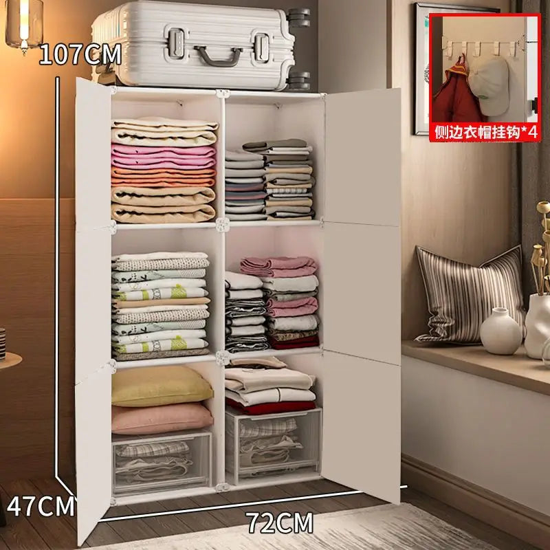 Storage Organizer Closet Partitions Cupboard Bedroom Clothes Wardrobe Shelf Foldable Living Room Guarda Roupa Salon Furniture