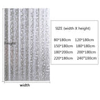 Plastic PVC 3d Waterproof Shower Curtain Transparent White Clear Bathroom Anti Mildew Translucent Bath Curtain With 12 PCS Hooks